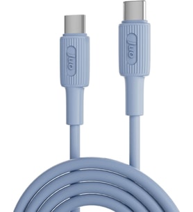 60W USB Type-C to Type-C Silikon Hızlı Şarj ve Data Kablosu Mavi 1 Metre