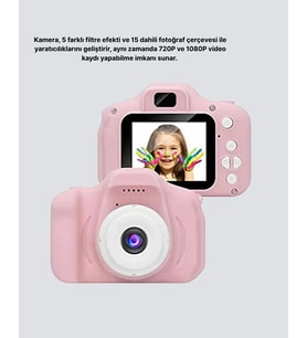 Çocuklar İçin Mini Fotoğraf Makinesi 8MP 1080P Video ve Darbeye Dayanıklı