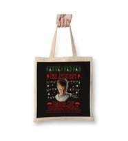 Stranger Things Eleven Days Of Christmas Knit Yılbaşı Beyaz Bez Çanta Uzun Saplı Alışveriş Çantası