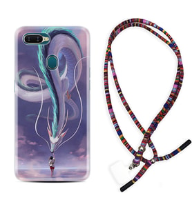 Oppo A5S A15 A16 A54 A55 A73 A74 Kılıf Boyun Asklı Rasta Silikon Kız ve Ejderha 1742