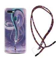 Oppo A5S A15 A16 A54 A55 A73 A74 Kılıf Boyun Asklı Rasta Silikon Kız ve Ejderha 1742
