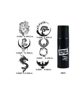 Vahşi Güzellikler Spray Tattoo Geçici Dövme Seti Dark Sprey Dövme Kiti