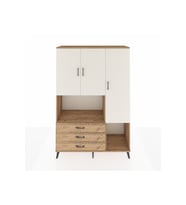 Hyperion Dolap 6 Raflı 3 Çekmeceli 3 Kapaklı 132x44x195 Çam-Aytaşı/Çam
