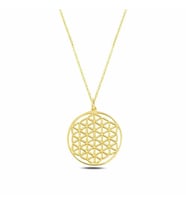 ​​Gümüş Gold Yaşam Çiçeği Kolye