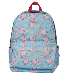 Pippa Lamacorn Mavi Kız Çocuk Okul Çantası (Üç Gözlü) (Çok Renkli)