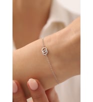 925 Ayar Gümüş Zarif Halka Bileklik - 925 Ayar Gümüş Bileklik