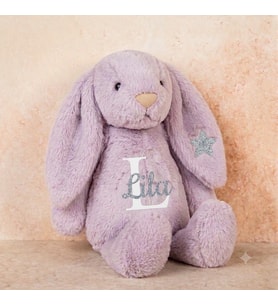 Kişiye Özel İsimli Peluş Oyuncak Tavşan - Uyku Arkadaşı - Peluş Tavşan - Kişiselleştirilebilir Oyuncak -Beyaz Tavşan