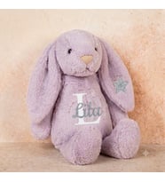 Kişiye Özel İsimli Peluş Oyuncak Tavşan - Uyku Arkadaşı - Peluş Tavşan - Kişiselleştirilebilir Oyuncak -Beyaz Tavşan