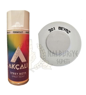 Akçalı Akrilik Sprey Boya PARLAK BEYAZ 400 ml - 301