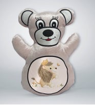BK Gift Sevimli Aslan Tasarımlı Krem Ayıcık Yastık-3