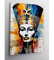 Kanvas Tablo Renkli Fon Nefertiti Eski Mısır