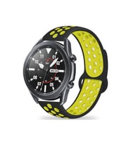 Samsung Galaxy Watch 46mm Uyumlu 22mm Kordon Silikon Esnek Yumuşak Delikli Spor KRD-02 Kayış