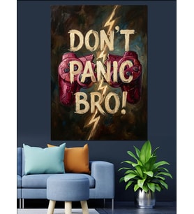 Don'T Panic Bro Yazılı Kalp Dekoratif Kanvas - Mdf Ahşap Tablo