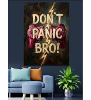 Don'T Panic Bro Yazılı Kalp Dekoratif Kanvas - Mdf Ahşap Tablo
