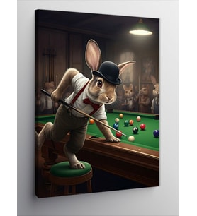 Kanvas Tablo Bilardo Tavşanı