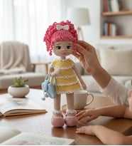 El Yapımı Amigurumi Bebek %100 Pamuk – Çocuklar İçin Şirin Oyuncak