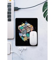 SonicTouch Renkli Rubik Küplü Pürüzsüz Yüzey Kaymaz Taban Dikişsiz Gamer Oyuncu Mouse Pad 19x23cm