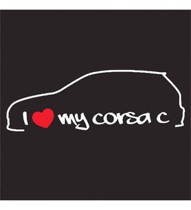 i love my Corsa C stickeri 2 adet Sağ sol