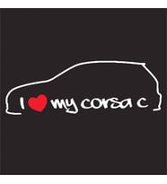 i love my Corsa C stickeri 2 adet Sağ sol