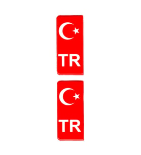 Türk Bayrağı Plaka Damla Sticker Su Geçirmez Solmaz 2 Adet