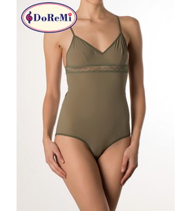 İnce Askılı Çıtçıtlı Body (Haki)