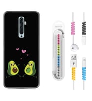 Oppo Reno 2Z 4 Lite 4 Pro 5 6 7 A31 Kılıf Kablo Koruma Spiral Silikon Aşık Avokadolar 1642