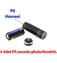 Lexroo Pil Hediyeli Portatif Pilli Küçük Klasik Led El Feneri Kamp Lambası Işıldak Fener Lambası 1
