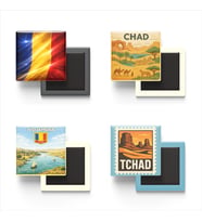 Buzdolap Magnetleri - Çad Encemine - Chad - 4'lü Set Magneti