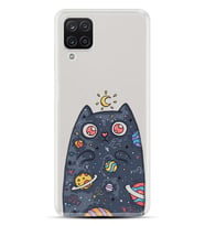Kılıfland Samsung Galaxy A12 Kılıf Silikon Resimli Kapak Moon Cat Stok 1173