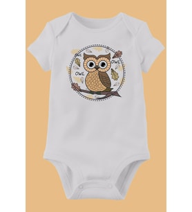 Unisex Bebek Beyaz Organik Baskılı Pamuklu Body