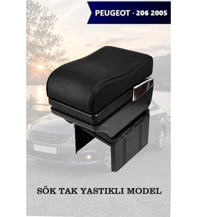 peugeot 206 2005 kol dayama Lüks Yastıklı geniş model Siyah Deri