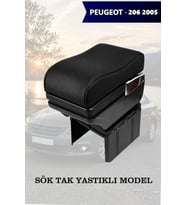 peugeot 206 2005 kol dayama Lüks Yastıklı geniş model Siyah Deri