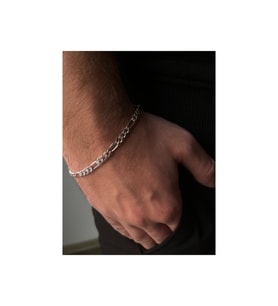 925 Gümüş Figaro Zincir Bileklik 3 mm
