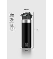 Renga Saga Metal Aksesuarlı 630 ml Tritan Matara 912092 Good Siyah
