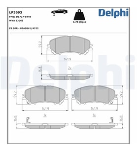 DELPHI LP3693 On Fren Balatasi 410601596R D10604CA0A