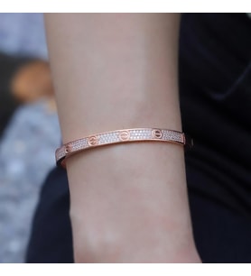 Crtr Modeli Rose Gold Kaplama Zirkon Taşlı Gümüş Kelepçe