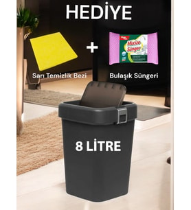 Technow Motek COB-410 8 Litre Çöp Kutusu Kovası + Temizlik Seti (Beyaz)