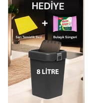 Technow Motek COB-410 8 Litre Çöp Kutusu Kovası + Temizlik Seti (Beyaz)