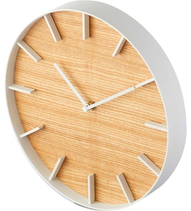 4109 Rin Duvar Saati, Beyaz, Çelik/Plywood, Minimalist Tasarım, 26,5 X 4,2 X 26,5 Cm (U X G X Y)