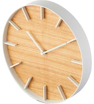4109 Rin Duvar Saati, Beyaz, Çelik/Plywood, Minimalist Tasarım, 26,5 X 4,2 X 26,5 Cm (U X G X Y)