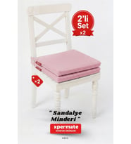 2’li Sandalye Minderi 40x40 Bağcıklı Fermuarlı Yıkanabilir Su İtici Pembe