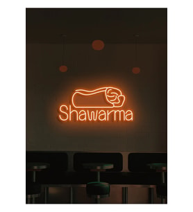 Shawarma Yazılı ve Şekilli Neon Tabela