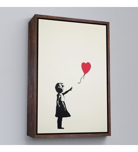 Çerçeveli Banksy - Balonlu Kız Tablo - Girl with Balloon (Beyaz)