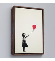 Çerçeveli Banksy - Balonlu Kız Tablo - Girl with Balloon (Beyaz)