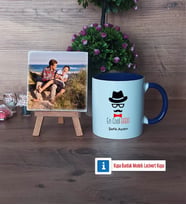 En Cool Baba Fotoğraflı Dekoratif Taş, Kupa Bardak Beyaz Hediye Babaya Hediye (Model 3)
