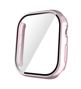 Apple Watch 10 42mm Uyumlu Sert PC Kasa ve Ekran Koruyucu Zore Watch Gard 35 (K.Pembe)