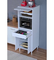 Eliusta Ora 48 cm Derinlikte Beyaz Mutfak/Kiler Dolabı 60x162,4x48 cm 1 Çekmece 3 Kapak Modüler Dolap