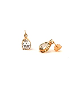 Damla Model zirkon taşlı minimal gümüş küpe