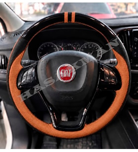 Fiat Fiorino Dikme Direksiyon Kılıfı Parlak Siyah Taba Detaylı Taba Çift Yüzük ve Dikiş 2016-2026
