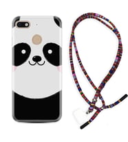 General Mobile GM8 Go GM9 GM20 Pro Plus Kılıf Boyun Asklı Rasta Silikon Sevimli Panda 1794